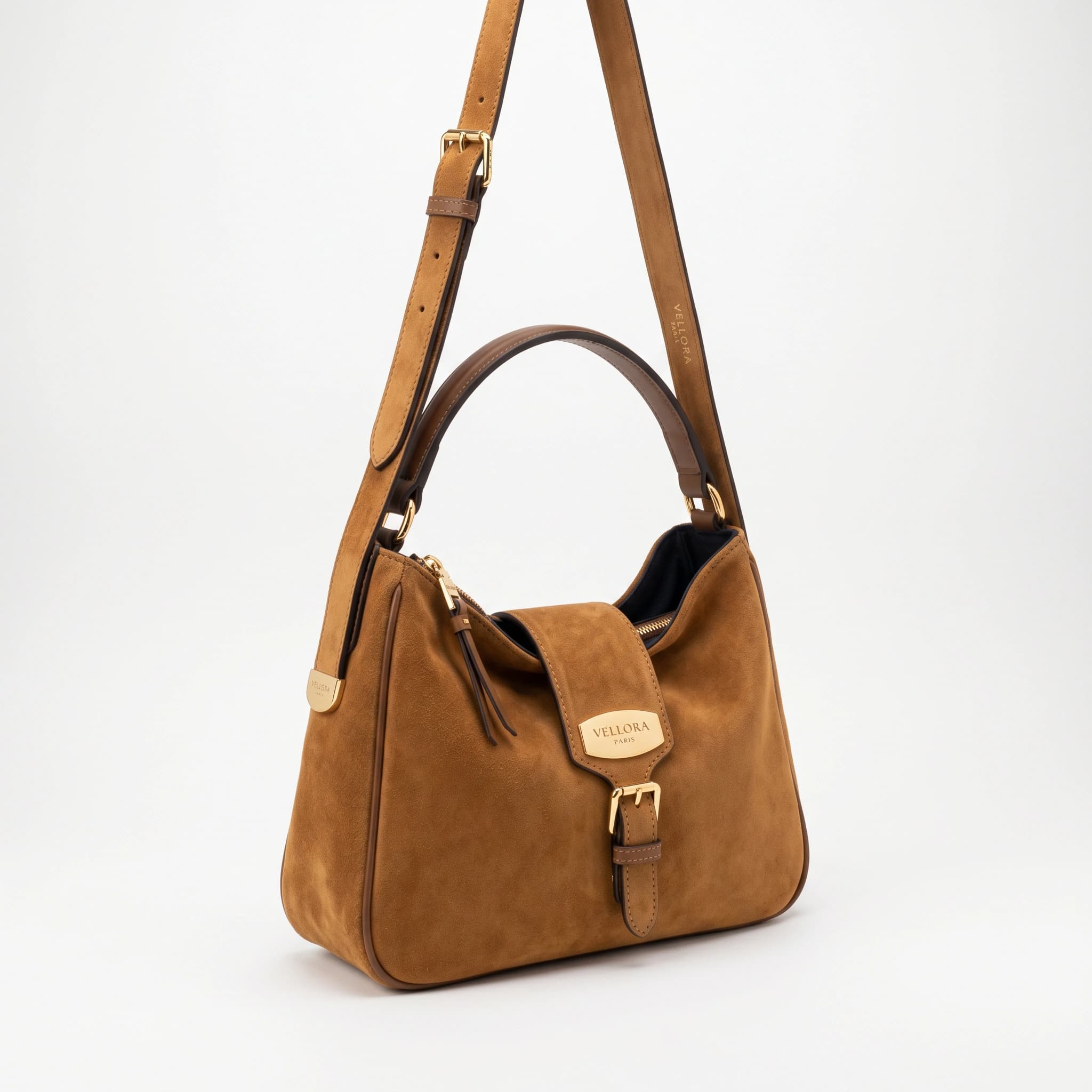 Buckle shoulder bag, tan