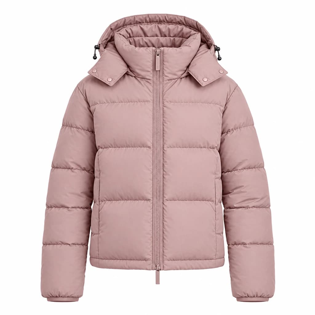 Cropped puffer jacket in blush