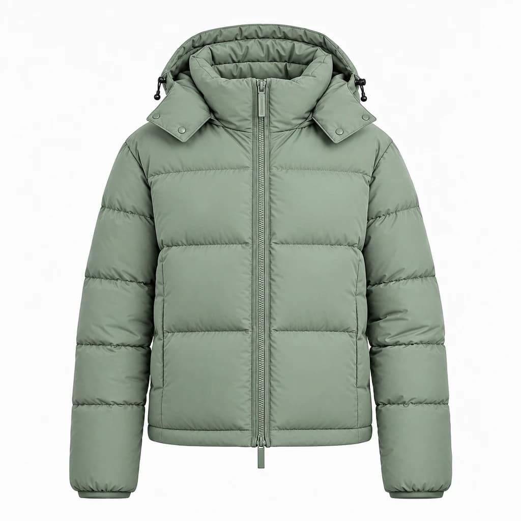 Cropped puffer jacket in sage