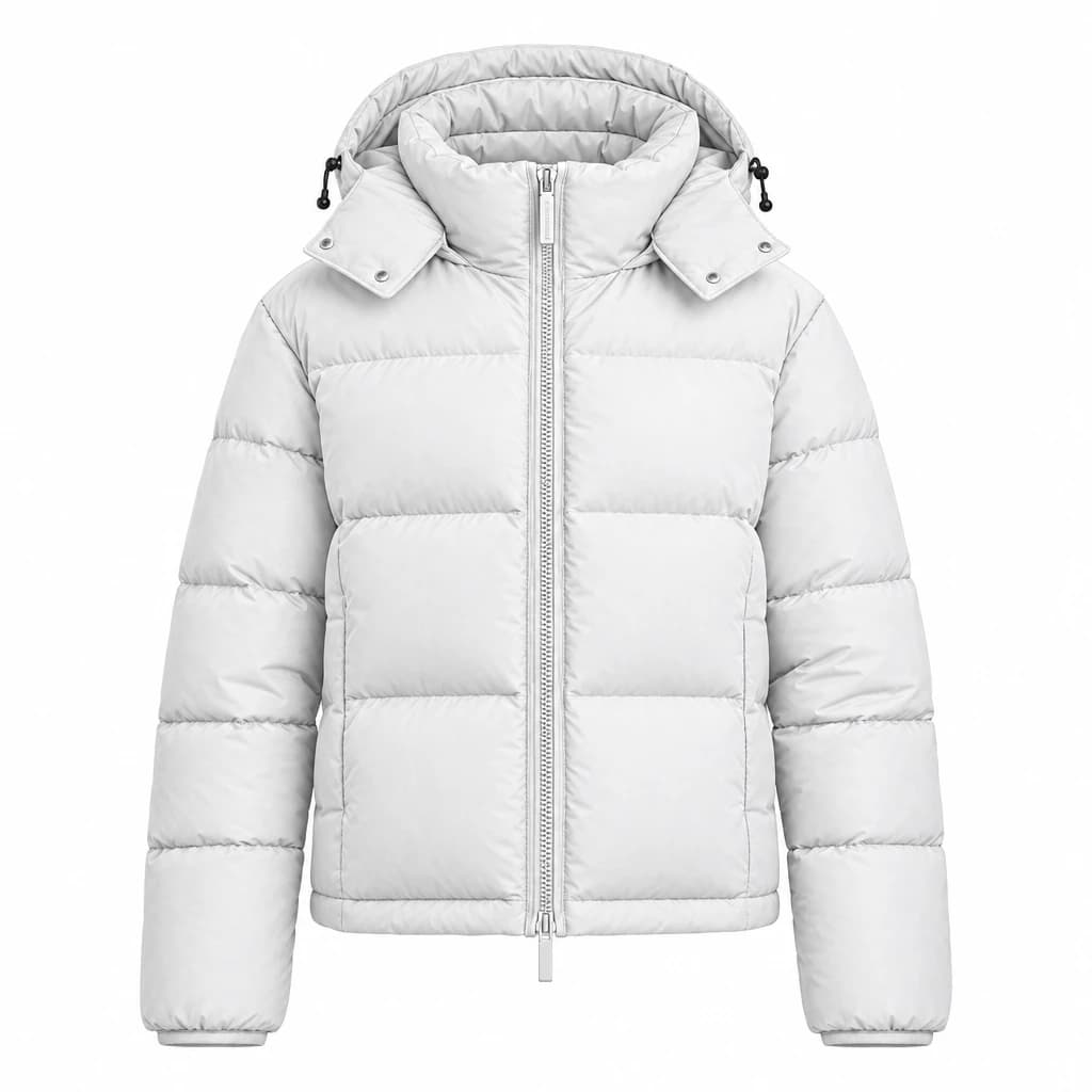 Cropped puffer jacket in white