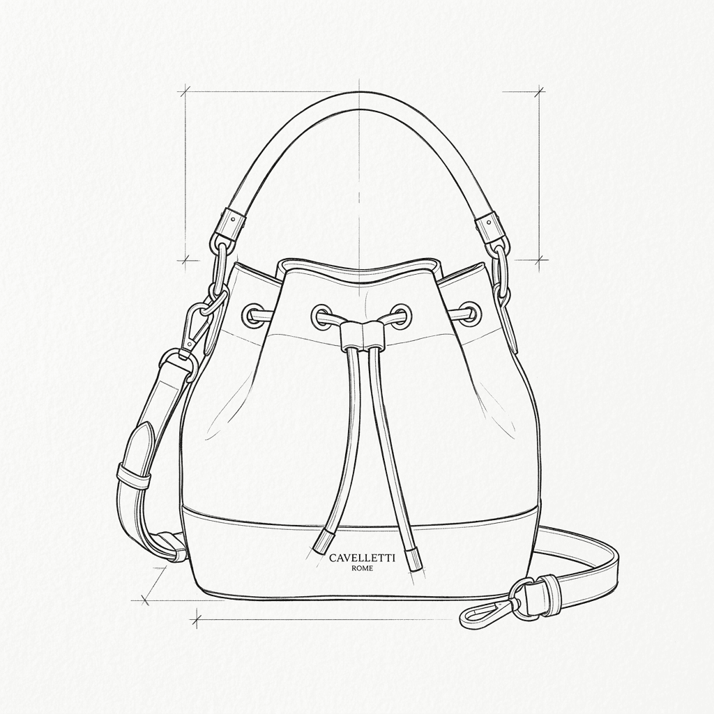 Designer’s line sketch of style BKT-2041