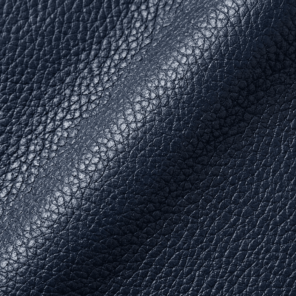 Navy pebbled leather swatch